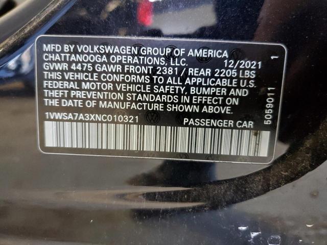 2022 VOLKSWAGEN PASSAT SE