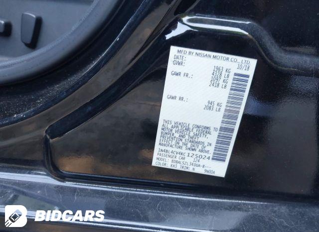 2019 NISSAN ALTIMA 2.5 SR